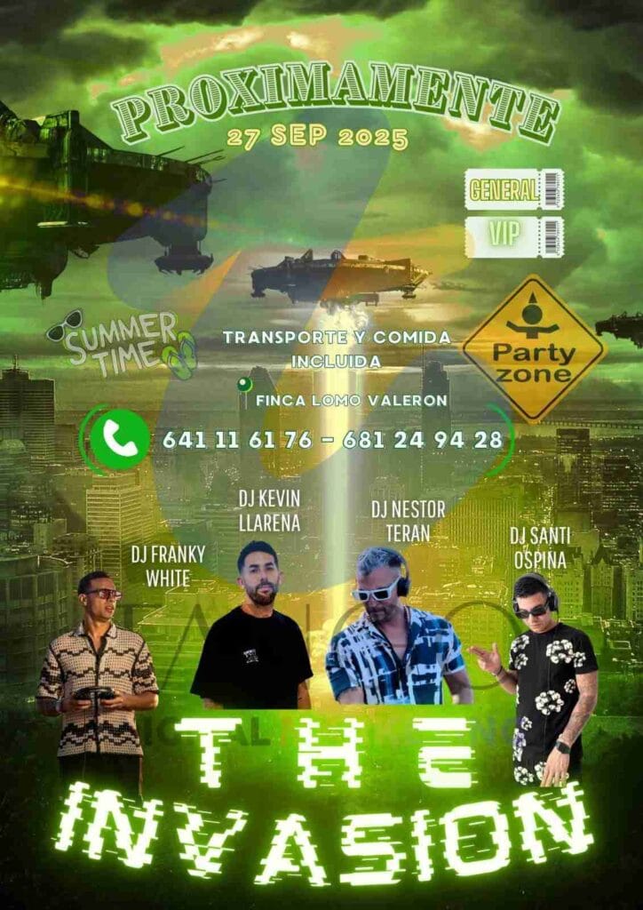Fiesta "The Invasion" en la Finca Lomo Valerón, Agaete, Gran Canaria.