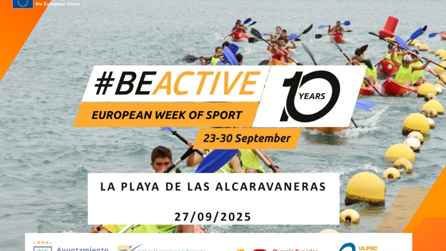 Semana Europea del Deporte con actividades en la Playa de las Alcaravaneras, Las Palmas de Gran Canaria.