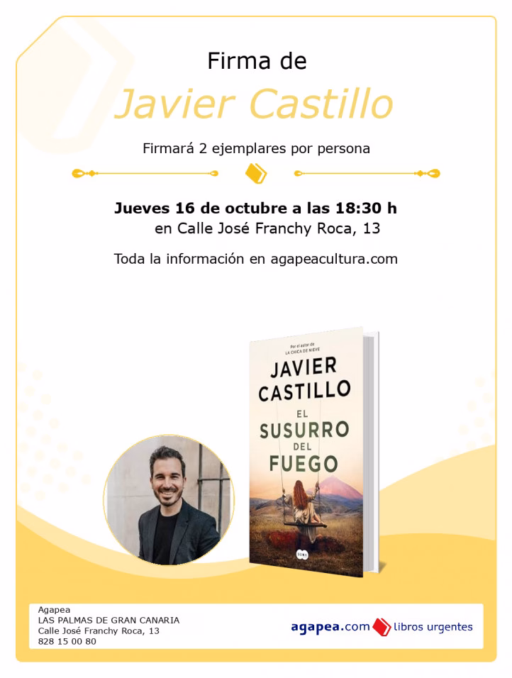 Literatura - Firma de Libros de Javier Castillo en Librería Agapea Las Palmas, Gran Canaria.