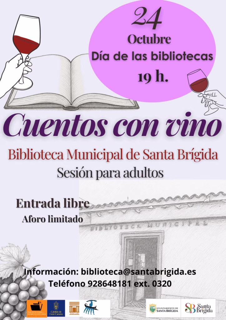 Gastronomía - Libros con Vino en la Biblioteca Municipal de Santa Brígida, Gran Canaria.