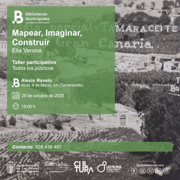 Taller participativo - "Mapear, imaginar, construir" en la Biblioteca Alexis Ravelo, Tamaraceite, Las Palmas de Gran Canaria.