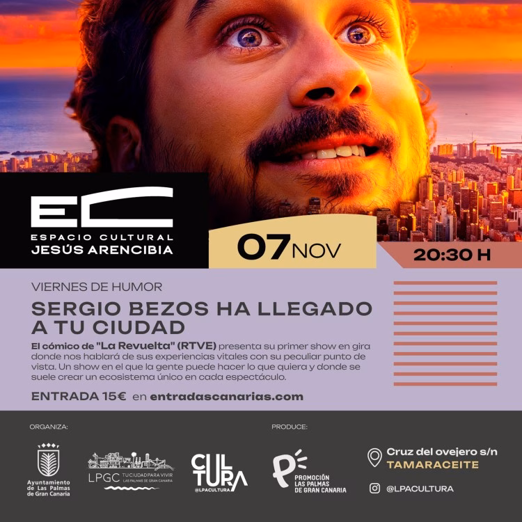 Humor - "Sergio Bezos ha llegado a tu ciudad" en el Espacio Cultural Jesús Arencibia de Tamaraceite, Las Palmas de Gran Canaria.