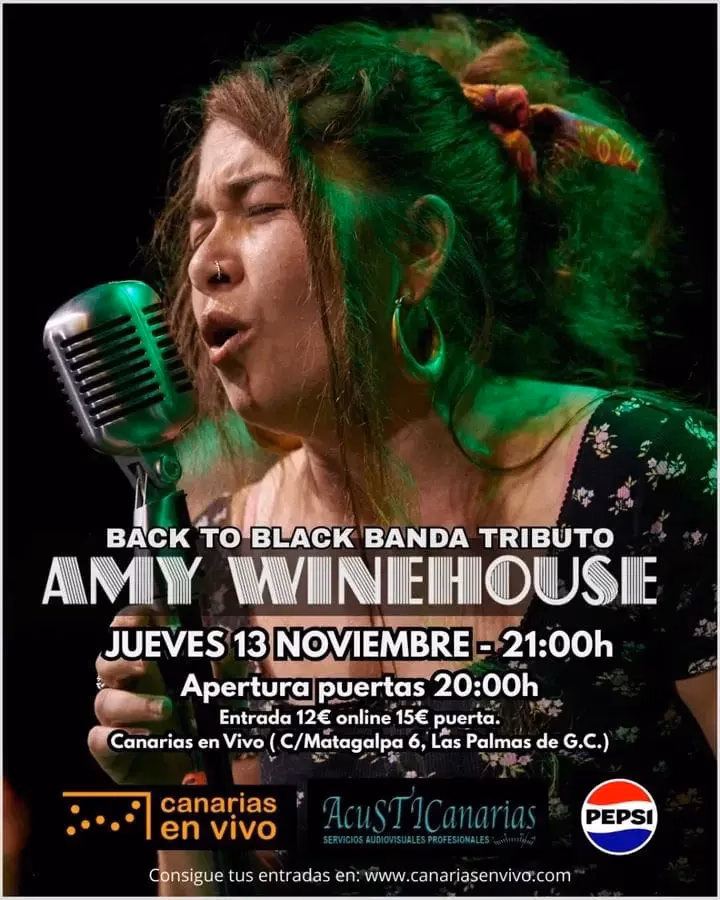 Concierto - Back to Black, tributo a Amy Winehouse, en la Sala Canarias En Vivo, Las Palmas de Gran Canaria.
