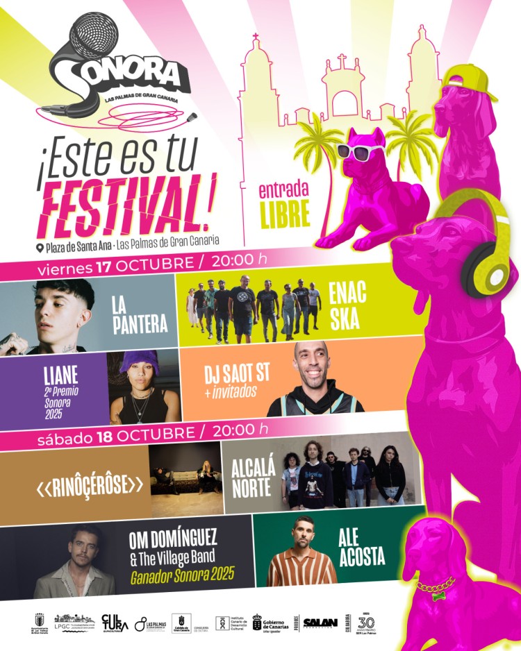 Festival gratuito "Sonora 2025" en la Plaza de Santa Ana, Las Palmas de Gran Canaria.
