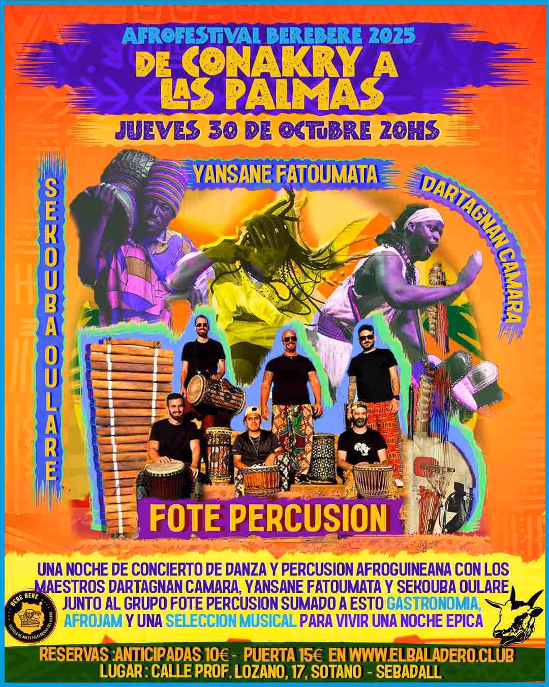 Afro Festival Berebere 2025 - De Conakry a Las Palmas - en El Baladero, Las Palmas de Gran Canaria.