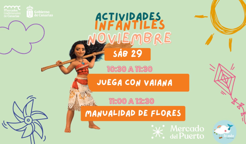 Actividades infantiles en el Mercado del Puerto, Las Palmas de Gran Canaria.