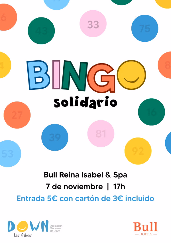 Bingo Solidario 2025 - Down Las Palmas, en el Hotel Bull Reina Isabel, Las Palmas de Gran Canaria.