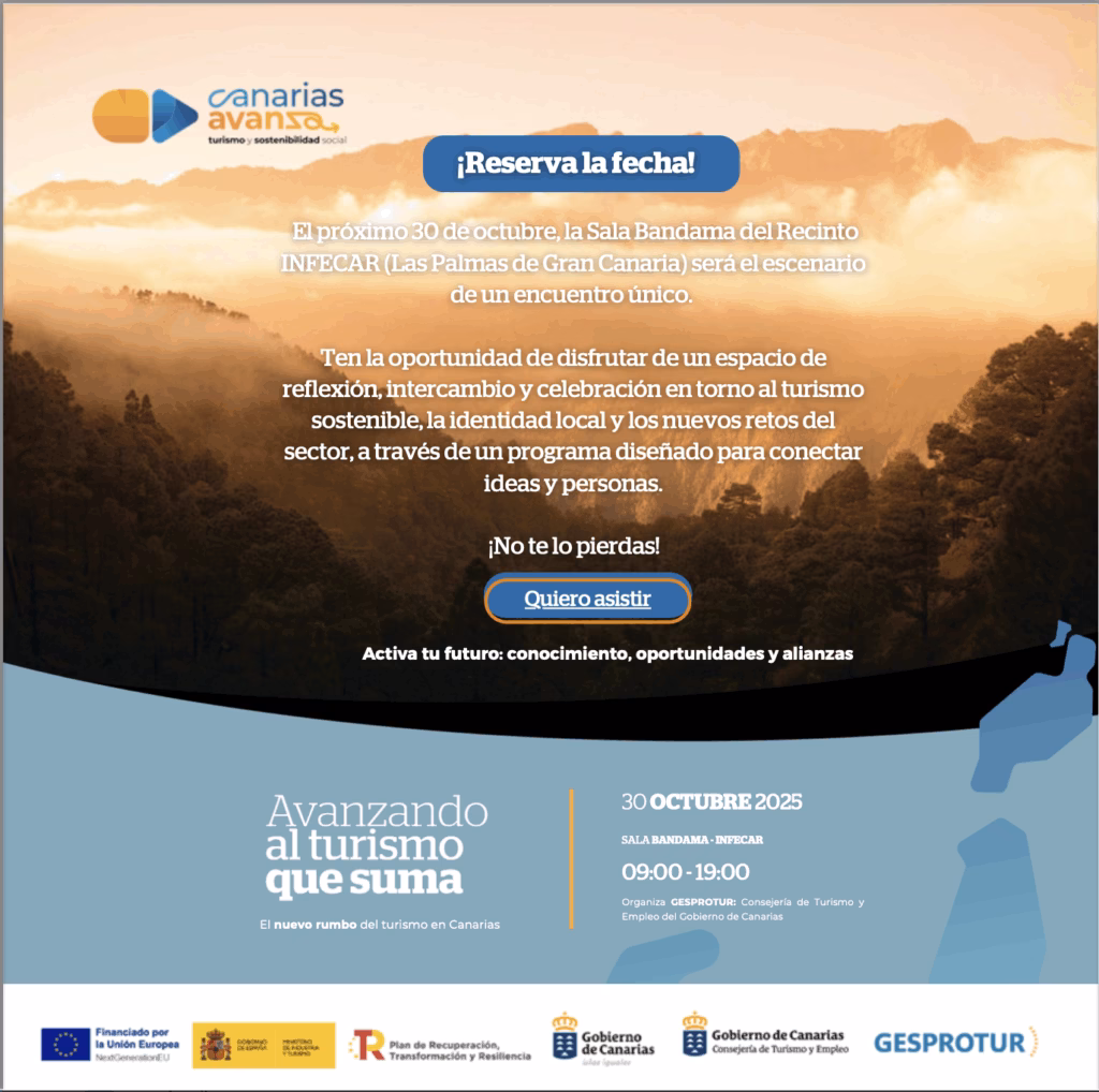 Congreso Canarias Avanza "Avanzando al turismo que suma" en Infecar, Las Palmas de Gran Canaria.