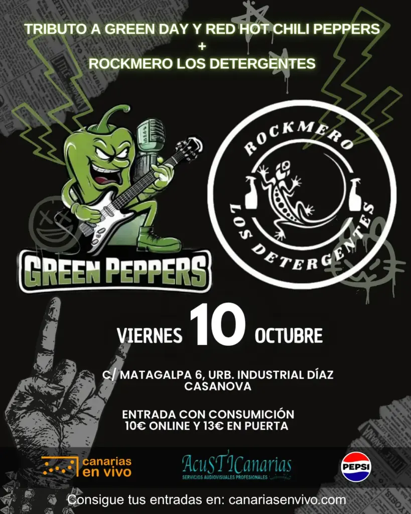 Concierto de Green Peppers + Rockmero en la Sala Canarias En Vivo, Las Palmas de Gran Canaria.