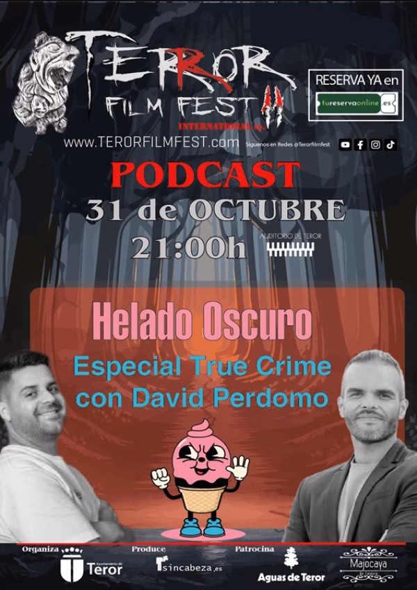 Podcast "Helado Oscuro"  Especial True Crime en el Auditorio de Teror, Gran Canaria.