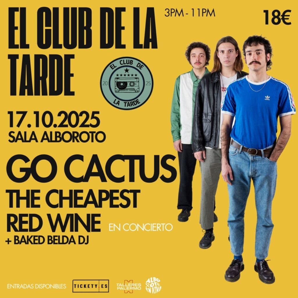 Concierto - Go Cactus + The Cheapest Red Wine en El Club de la Tarde de la Sala Alboroto de Las Palmas de Gran Canaria.