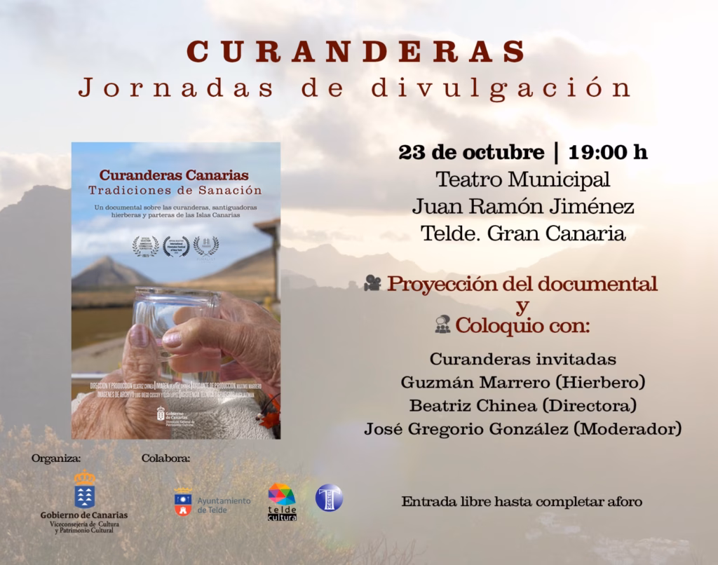 Jornadas de divulgación "Curanderas" en el Teatro Juan Ramón Jiménez de Telde, Gran Canaria.