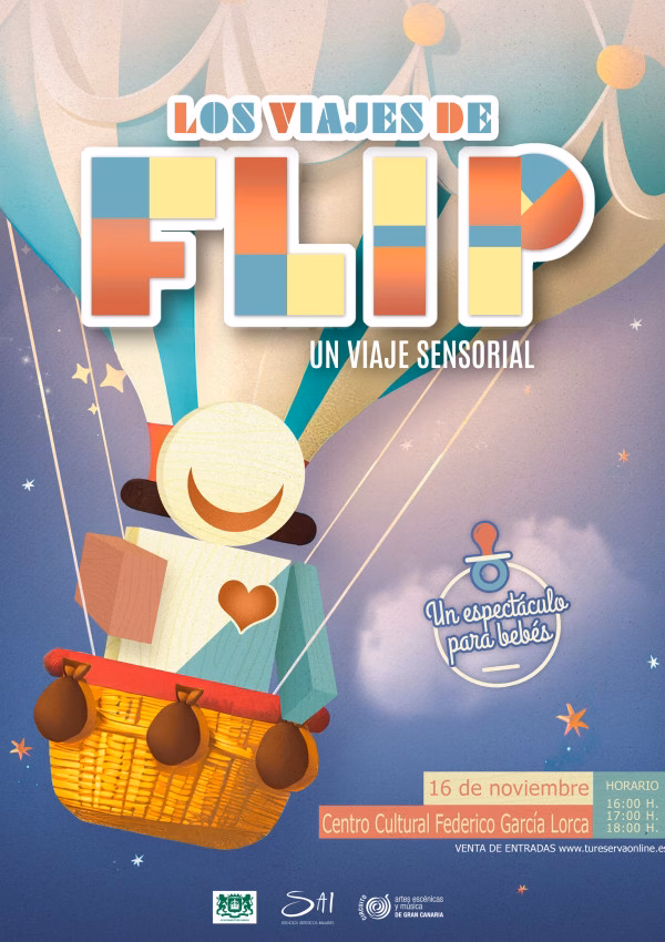 Espectáculo infantil "Los viajes de Flip" en el Centro Cultural Federico García Lorca, Ingenio, Gran Canaria.
