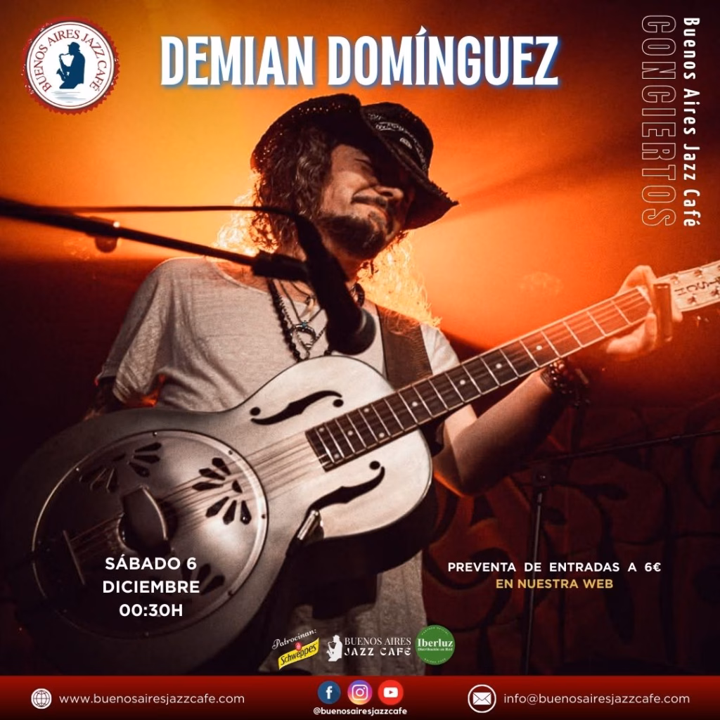 Concierto Baires - DEMIAN DOMINGUEZ en Buenos Aires Jazz Café, Las Palmas de Gran Canaria.