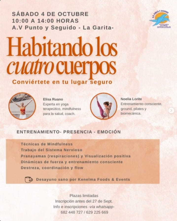 Taller "Habitando los 4 cuerpos" la A.V. Punto y Seguido, La Garita, Telde, Gran Canaria.