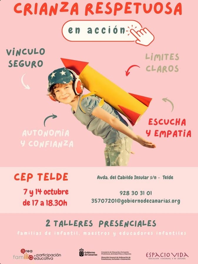 Taller "Crianza respetuosa en acción" en el CEP Telde, Gran Canaria.