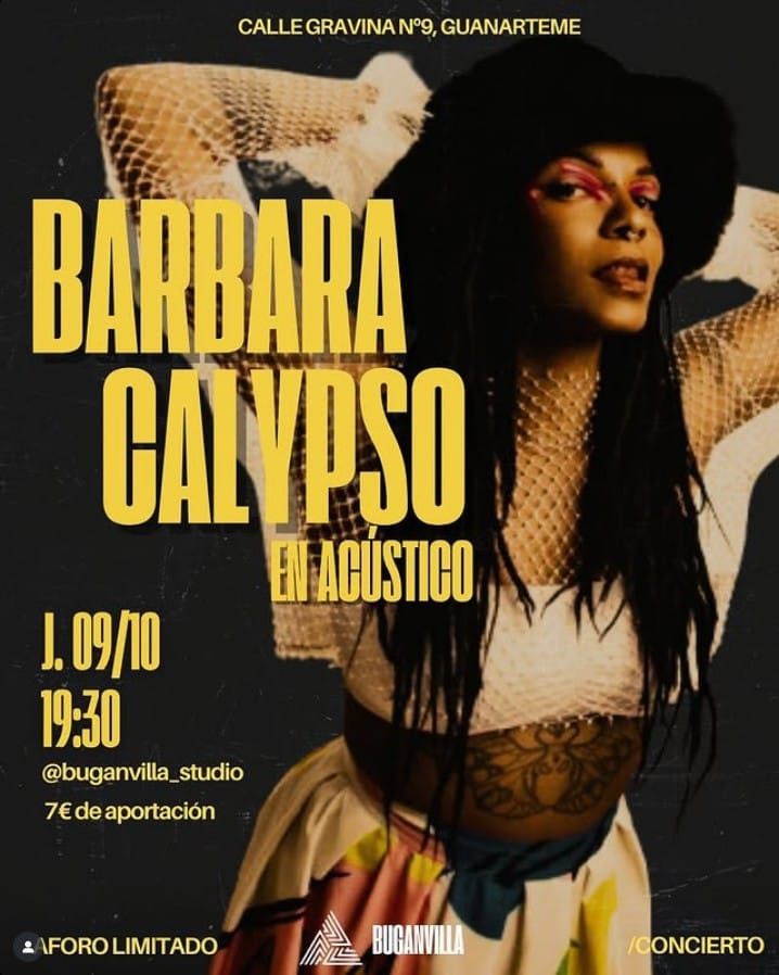 Concierto de Barbara Calypso en acústico en Buganvilla Studio, Las Palmas de Gran Canaria.