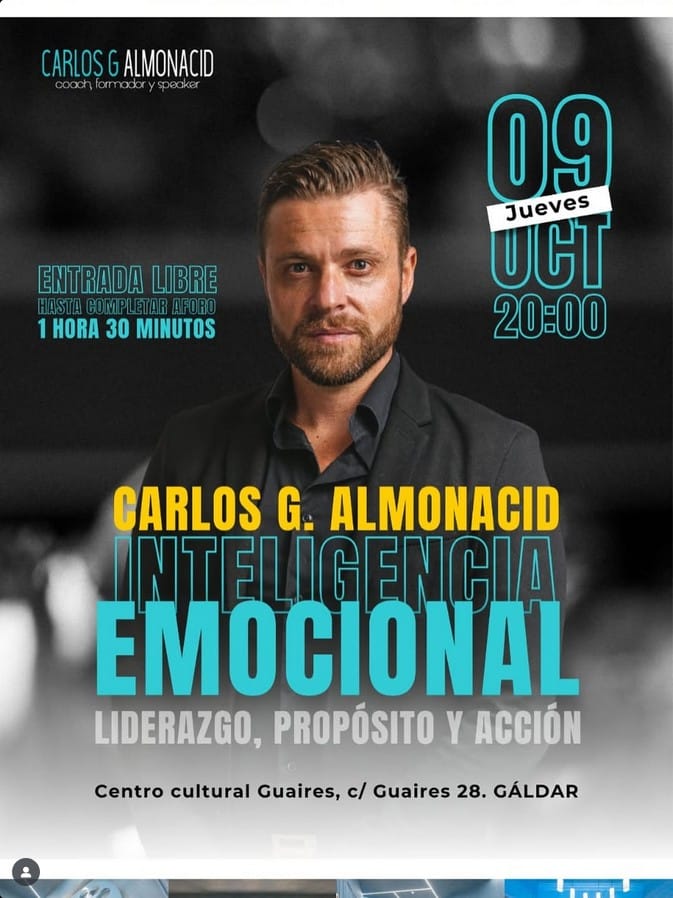 Charla "Liderazgo, propósito y acción" por Carlos G. Almonacid en el Centro Cultural Guaires, Gáldar, Gran Canaria.