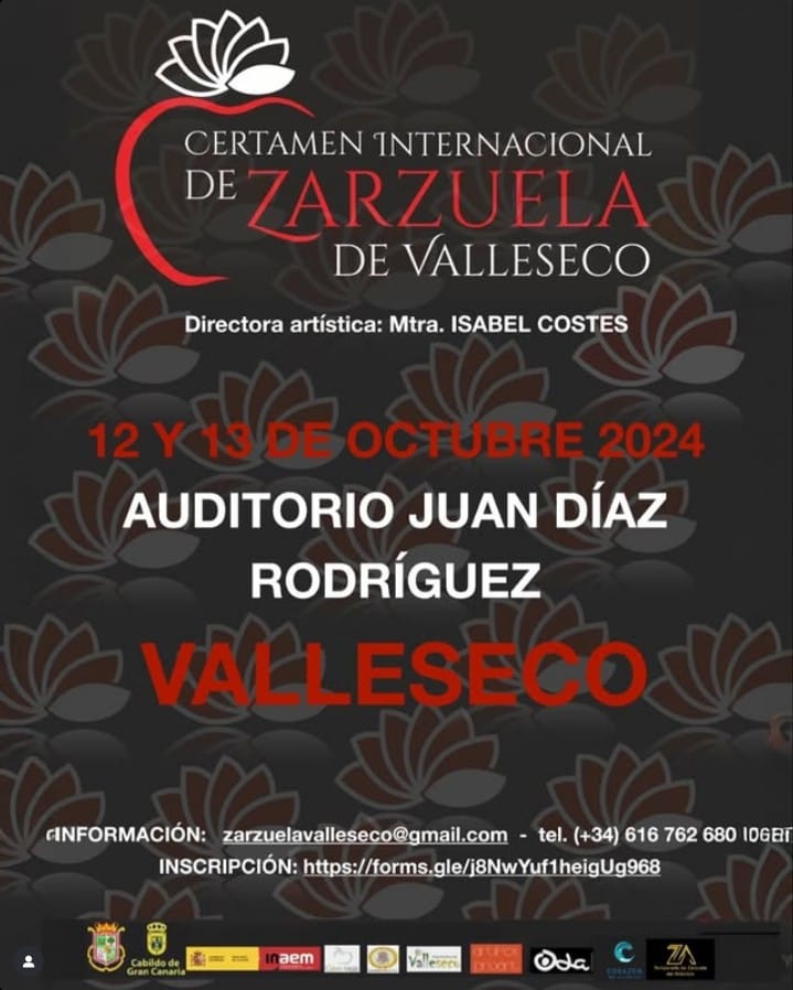 Certamen Internacional de Zarzuela en el Auditorio de Valleseco, Gran Canaria.