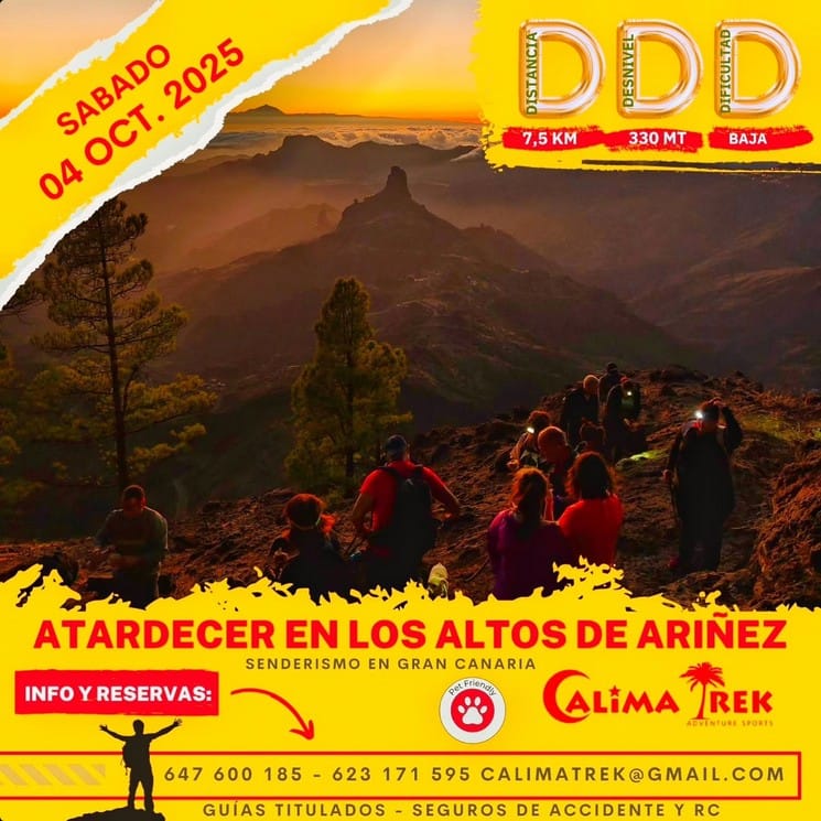 Ruta de Senderismo - Atardecer en los Altos de Ariñez, San Mateo, Gran Canaria, por Calima Trek.