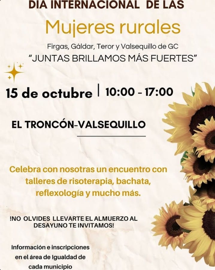 Encuentro "Juntas brillamos más fuertes" por el Día Internacional de las Mujeres, en el Área Recreativa el Troncón, Valsequillo, Gran Canaria.