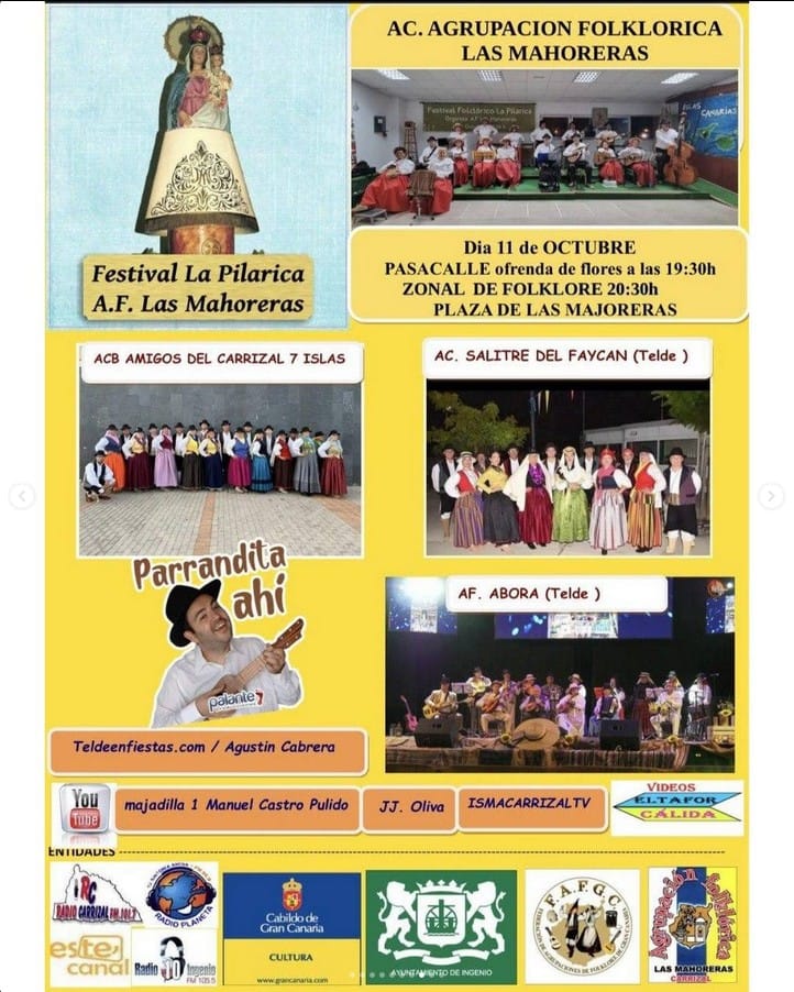 Festival La Pilarica A.F. Las Mahoreras en la Plaza de las Majoreras, Ingenio, Gran Canaria.
