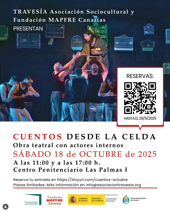 Obra de Teatro "Cuentos desde la celda" con actores internos, en el Centro Penitenciario Las Palmas I, Salto del Negro, Las Palmas de Gran Canaria.