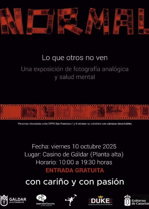 Inauguración de la Exposición "Normal: Lo que otros no ven" en el Casino de Gáldar (planta alta), Gran Canaria.