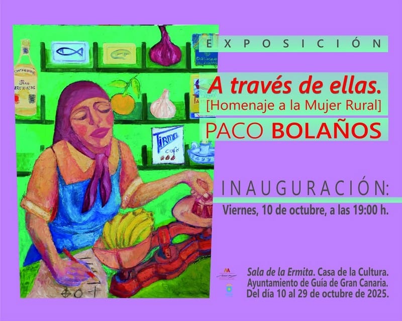 Inauguración de la Exposición "A través de ellas" de Paco Bolaños en la Casa de la Cultura, Santa María de Guía, Gran Canaria.