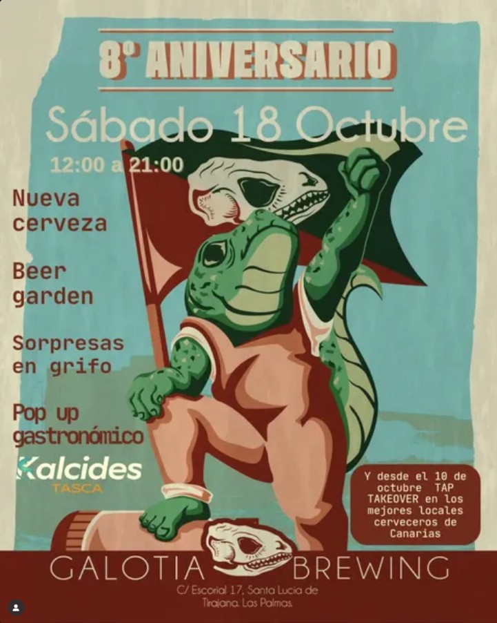 Fiesta por el 8º Aniversario de Galotia Brewing en su fábrica, en Santa Lucía de Tirajana, Gran Canaria.