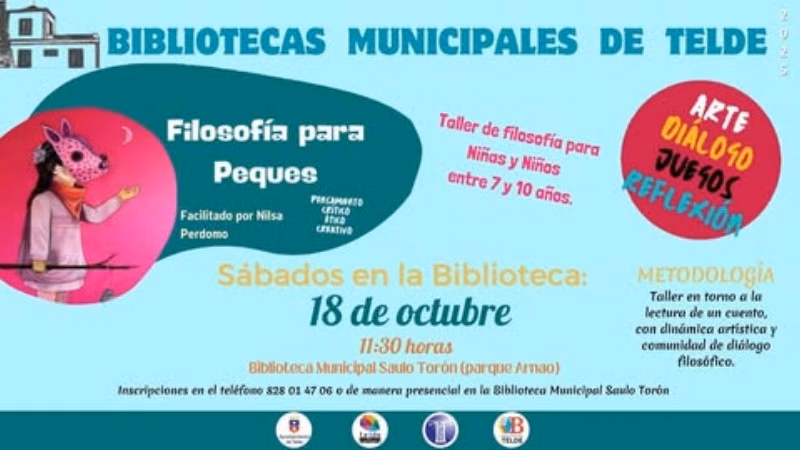 Taller "Filosofía para peques" en la Biblioteca Saulo Torón, Telde, Gran Canaria.