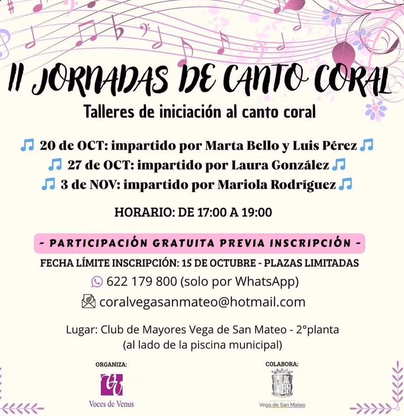 Taller de Iniciación al canto coral en el Club de Mayores de Vega de San Mateo, Gran Canaria.