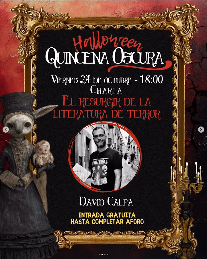 Charla "El resurgir de la literatura de terror" de la Quincena Oscura de la Librería Aranfaybo, Las Palmas de Gran Canaria.