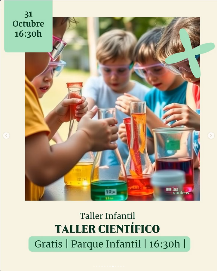 Talleres infantiles "Halloween Total" en Las Ramblas Centro, Plaza Parque infantil, Las Palmas de Gran Canaria.