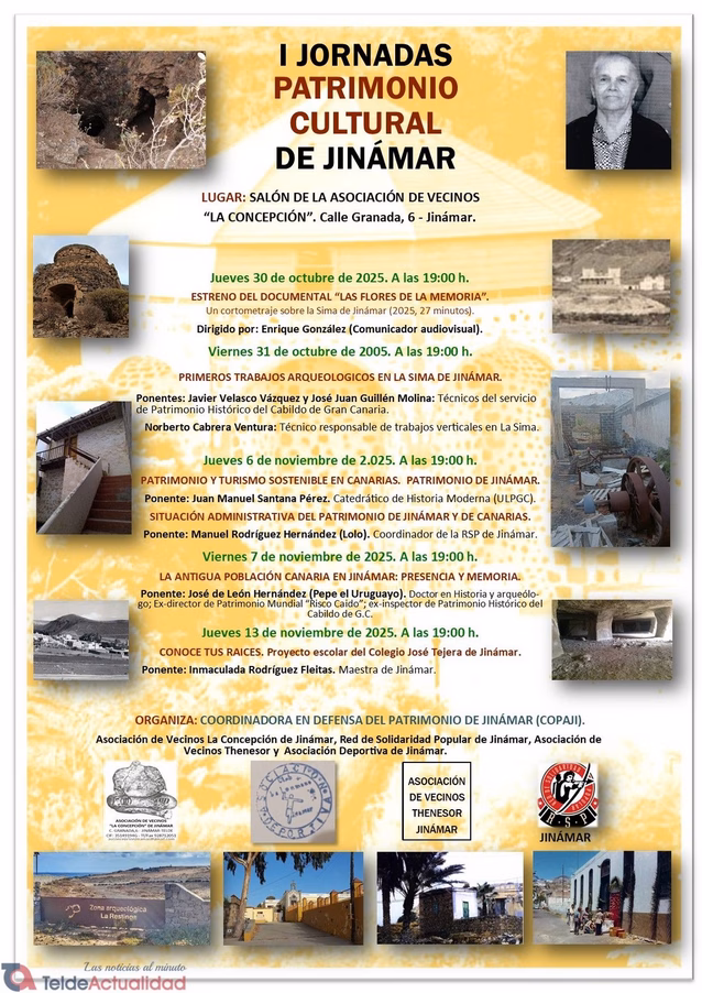 I Jornadas  Patrimonio Cultural de Jinámar en el Salón de la AA.VV. "La Concepción", Jinámar, Telde, Gran Canaria.
