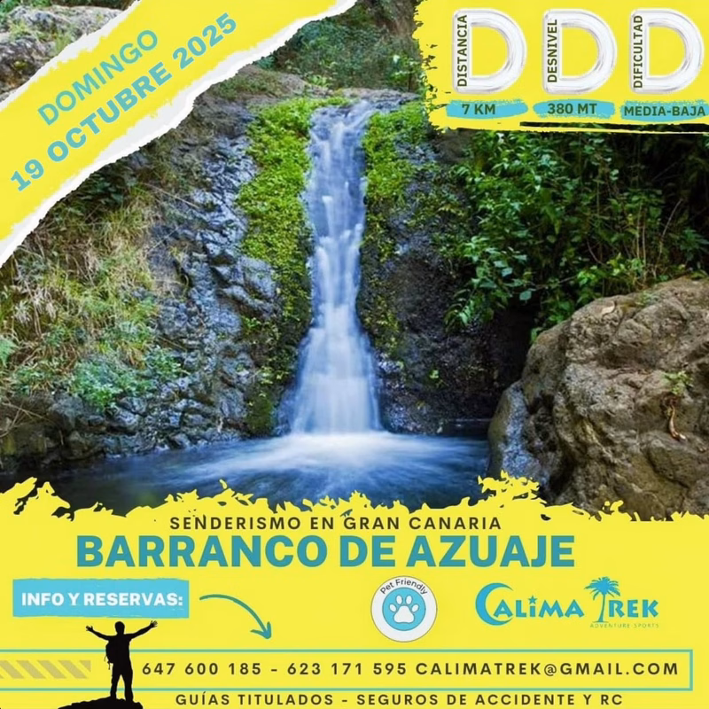 Ruta de Senderismo - Barranco de Azuaje, Firgas, Gran Canaria, por Calima Trek.