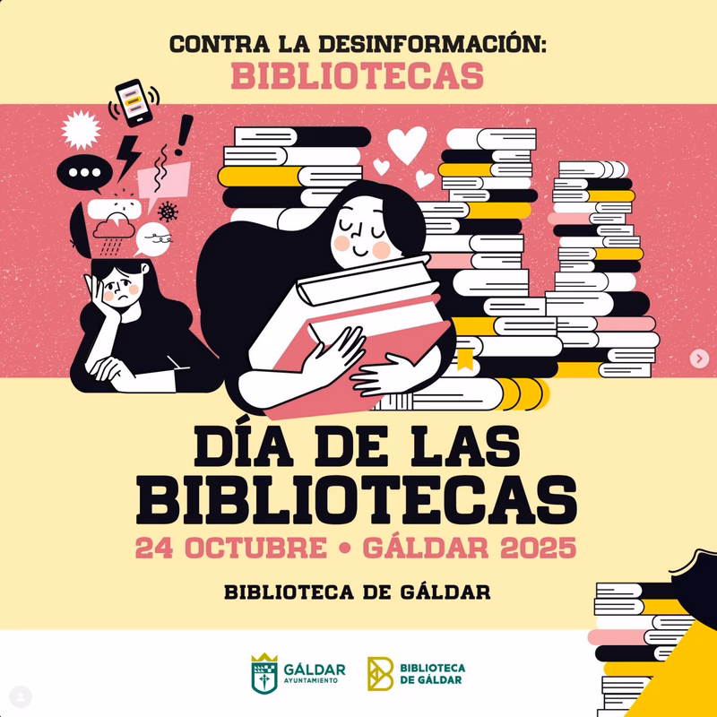 Programa de actividades por el Día de las bibliotecas en la Biblioteca de Gáldar, Gran Canaria.