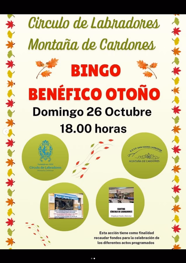 Bingo Benéfico de la Sociedad Recreativa y Cultural Círculo de Labradores, Montaña Cardones, Gran Canaria.