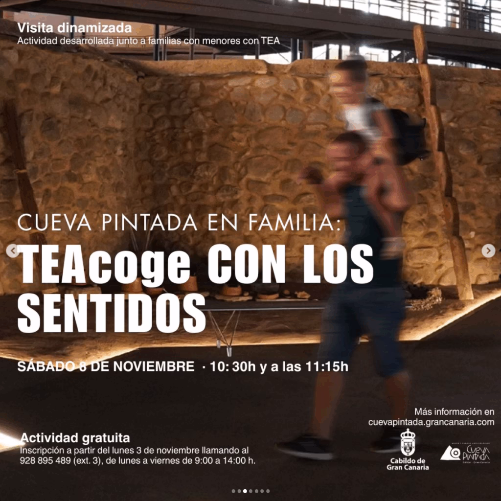Taller 'Cueva Pintada TEAcoge con los sentidos' en el Museo y Parque Arqueológico Cueva Pintada, Gáldar, Gran Canaria.
