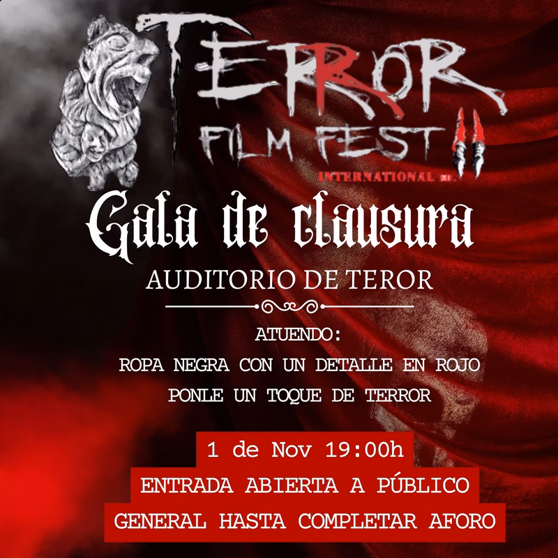 Gala de Clausura del Teror Film Fest en el Auditorio de Teror, Gran Canaria.