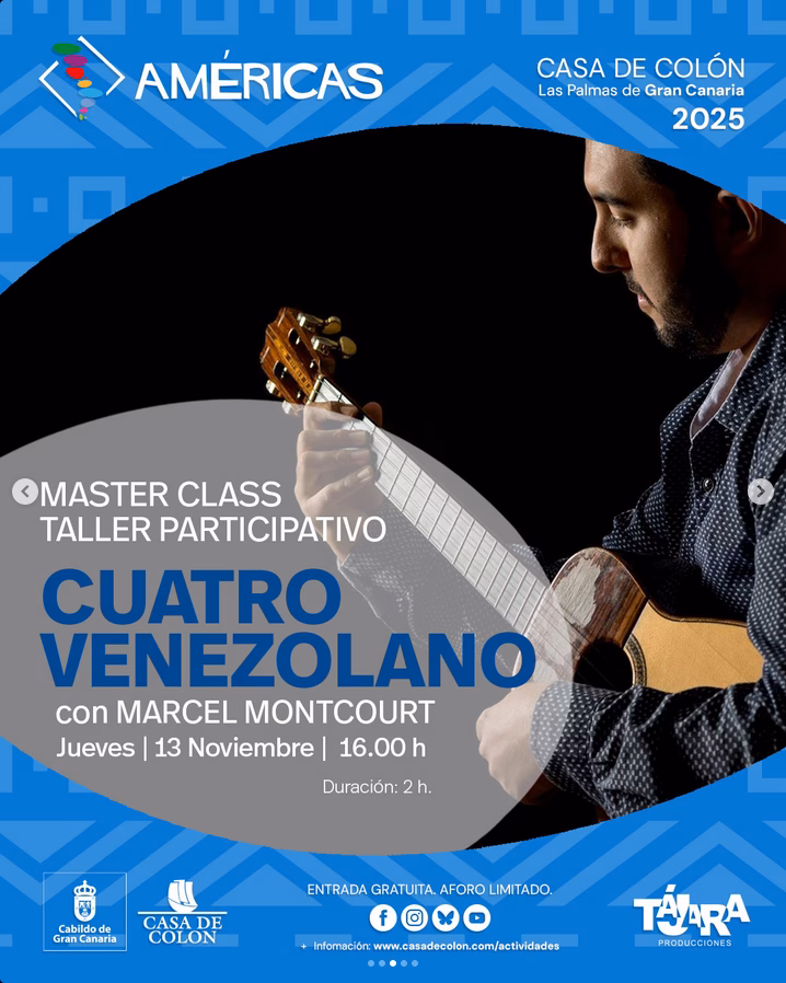 Taller de Cuatro venezolano del Ciclo Américas en la Casa de Colón, Las Palmas de Gran Canaria.