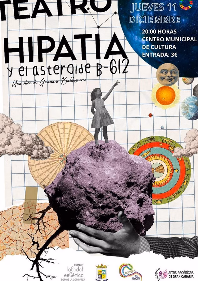 Obra de Teatro Familiar "Hipatia y el asteroide B-612" en el Centro Municipal de Cultura de La Aldea de San Nicolás, Gran Canaria.