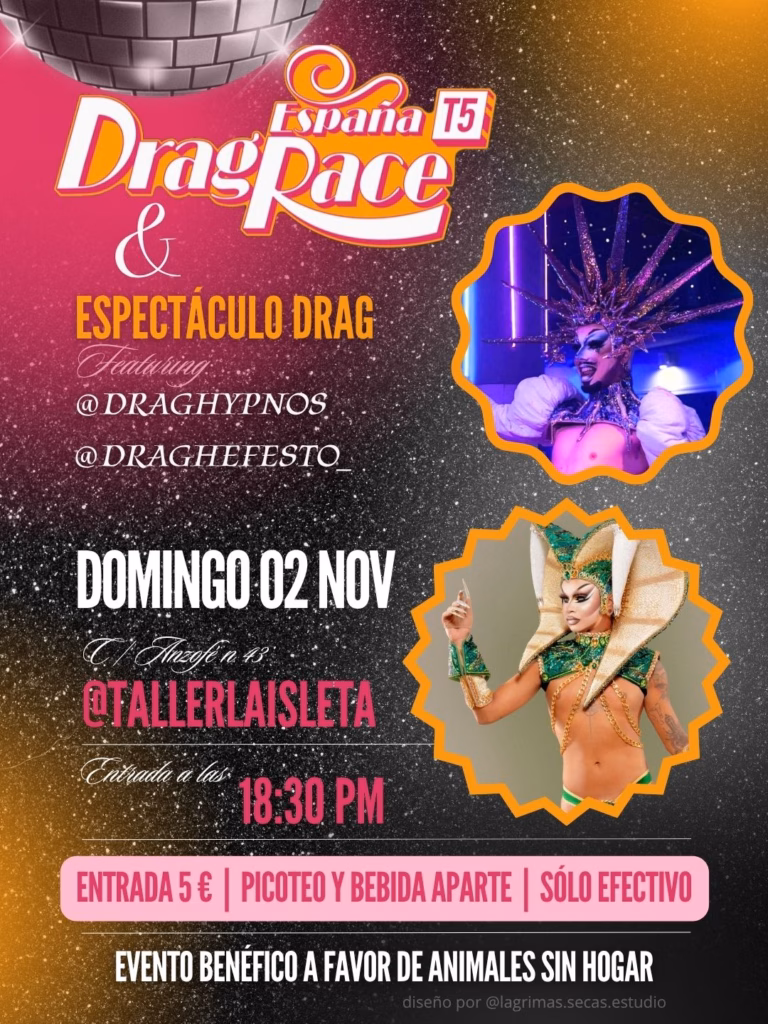 Espectáculo Drag España DragRace en El Taller de La Isleta, Las Palmas de Gran Canaria.