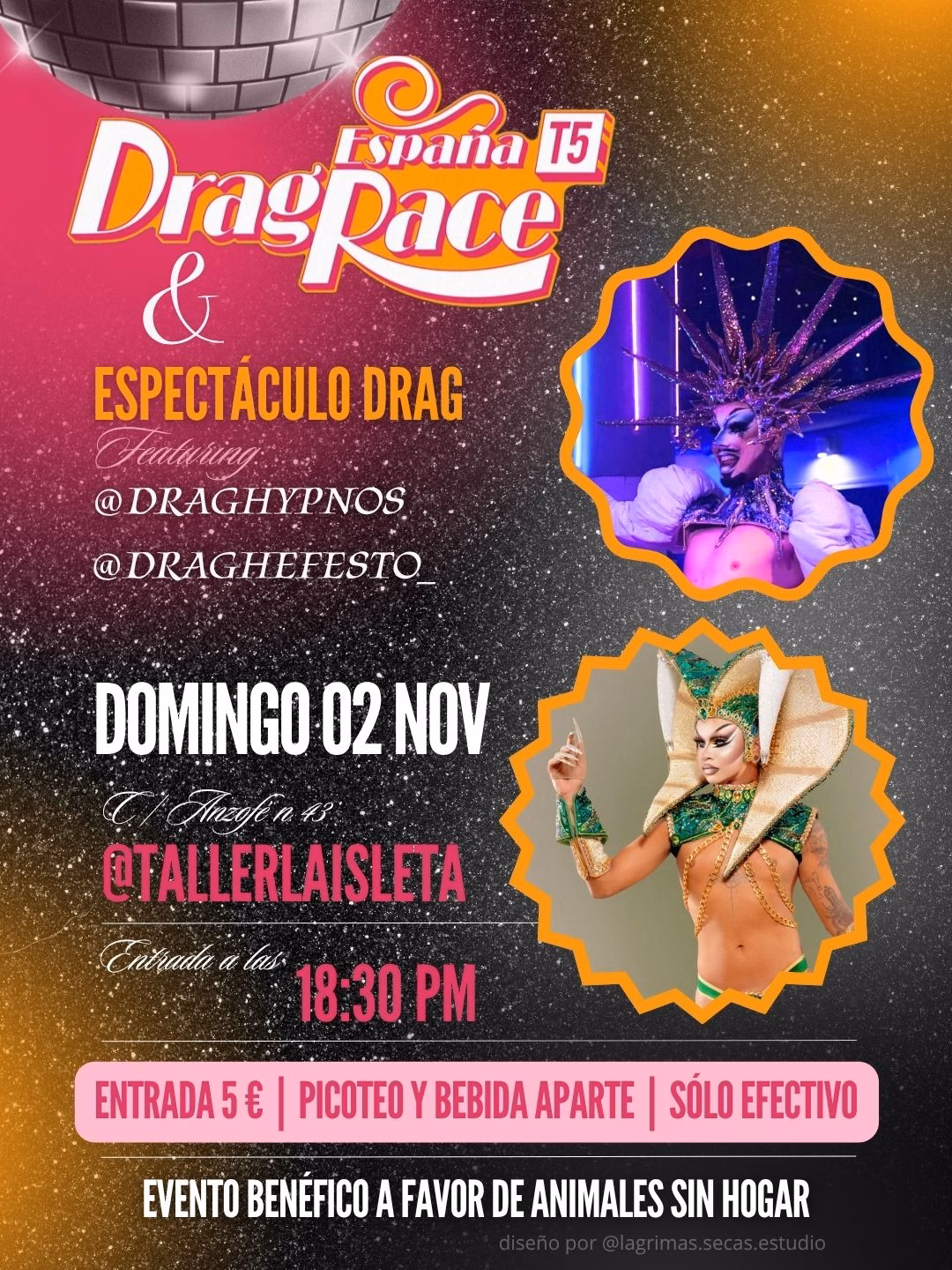 Espectáculo Drag España DragRace en El Taller de La Isleta, Las Palmas de Gran Canaria.