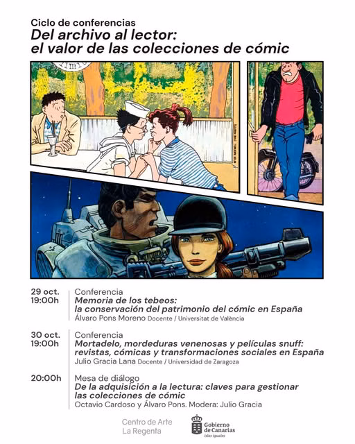 Ciclo de conferencias - "Del Archivo al lector: el valor de las colecciones de cómic” en el Centro de Arte La Regenta, Las Palmas de Gran Canaria.