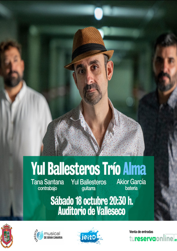 Concierto de Yul Ballesteros "Trío Alma" en el Auditorio de Valleseco, Gran Canaria.