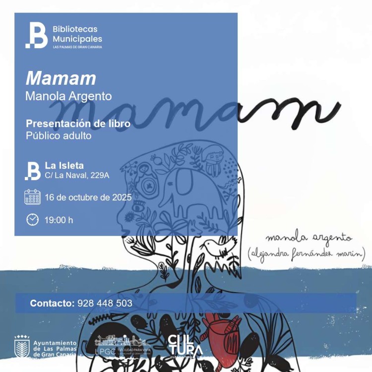 Presentación de la Novela gráfica "Mamam" de Manola Argento en la Biblioteca de La Isleta, Las Palmas de Gran Canaria.