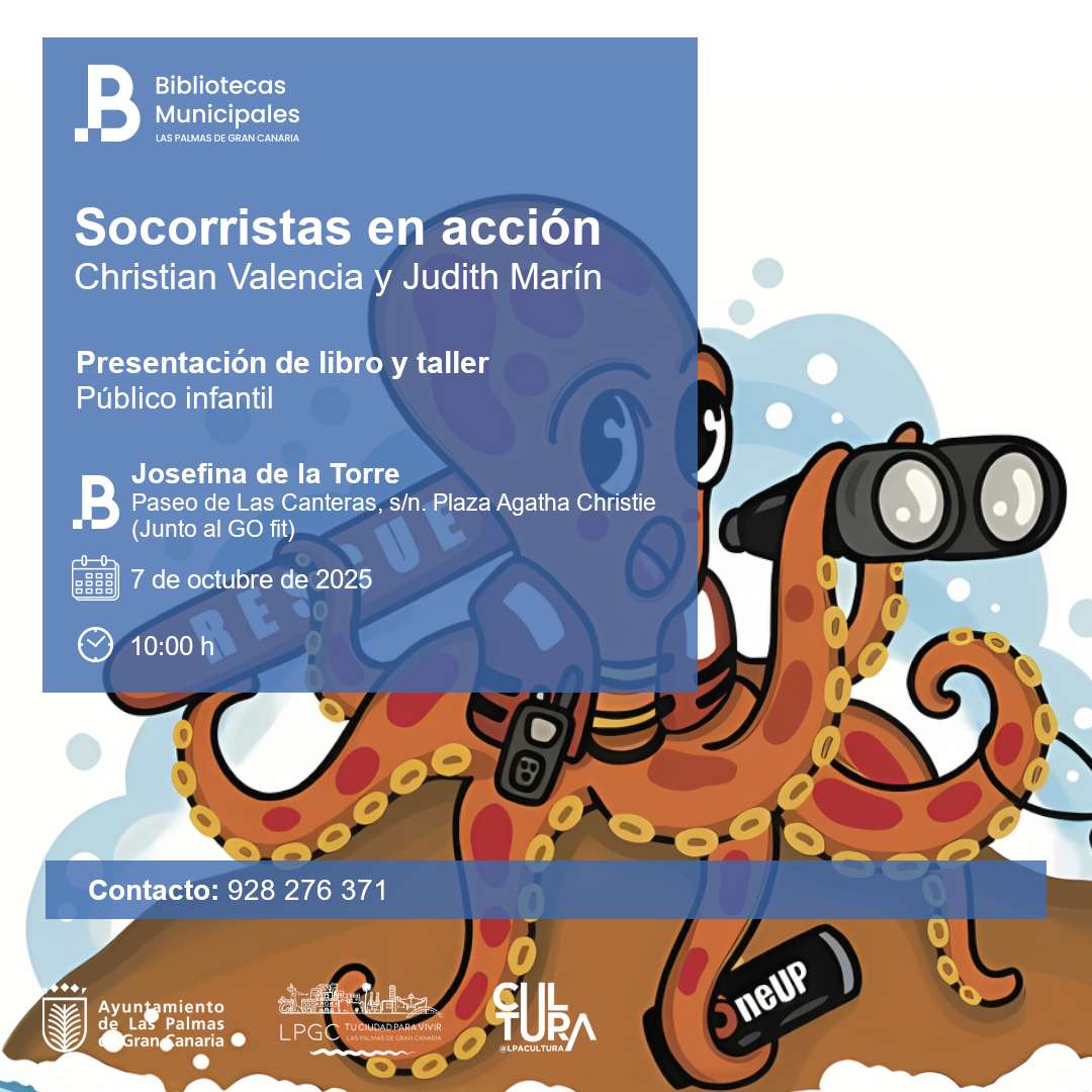Presentación del Libro y taller "Socorristas en acción" en la Biblioteca Josefina de la Torre, Las Palmas de Gran Canaria.