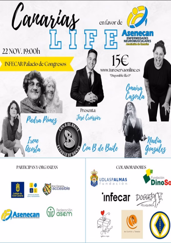 Gala "Canarias Live" a favor de Asenecan en Infecar, Las Palmas de Gran Canaria.