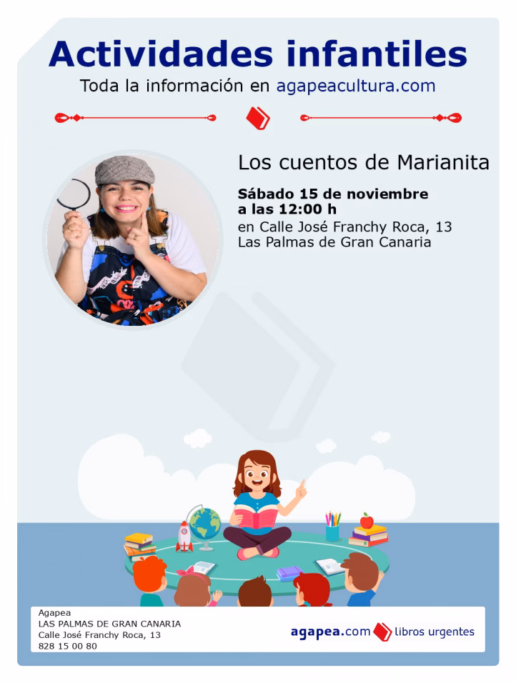 Evento infantil "Los cuentos de Marianita: secretos de la naturaleza" en Librería Agapea Las Palmas de Gran Canaria.